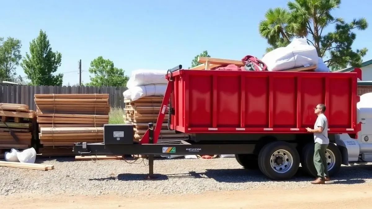 Side-by-side 16-yard roll-off dumpster size comparison for residential cleanouts
