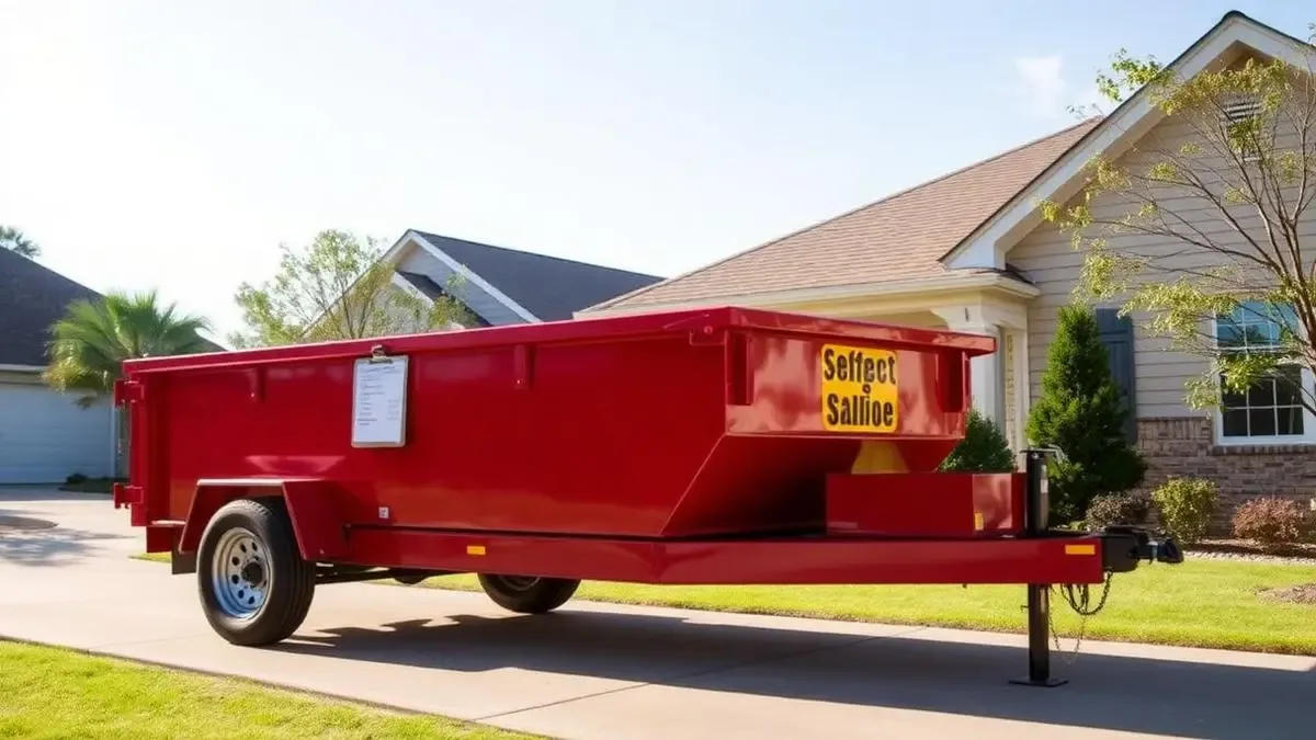 16-yard roll-off dumpster delivered to a North Texas driveway with pricing breakdown